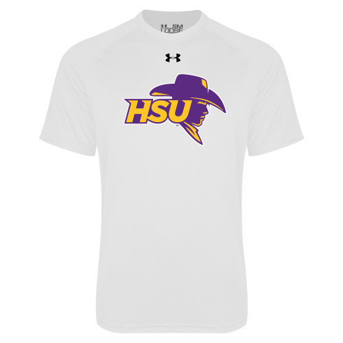  Under Armour White Tech Tee - HSU Cowboy
