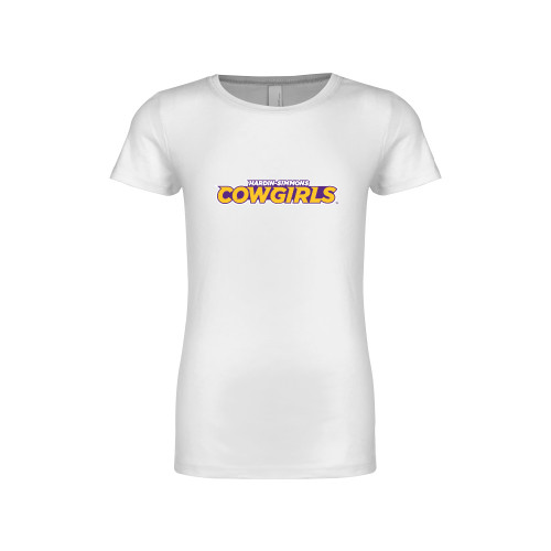  Next Level Girls White Fashion Fit T Shirt - Hardin-Simmons Cowgirls