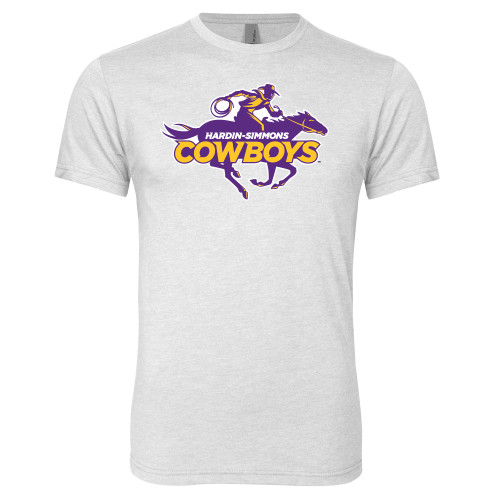  Next Level Heather White Triblend Tee - Primary Logo