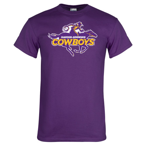  Purple T Shirt - Primary Logo Distressed
