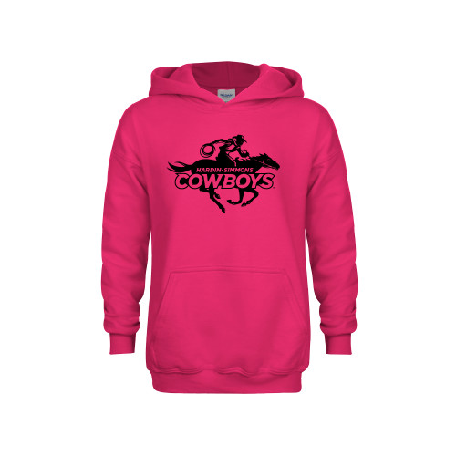  Youth Hot Pink Fleece Hoodie - Primary Logo