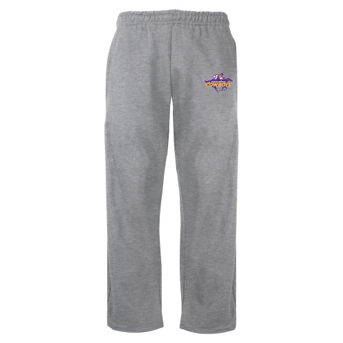 Grey Fleece Open Bottom Pant - Primary Logo