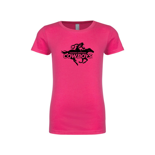  Next Level Girls Fuchsia Fashion Fit T Shirt - Primary Logo