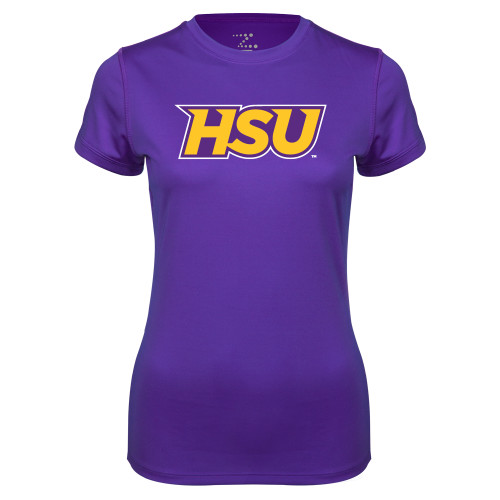  Womens Purple Performance Tee - HSU