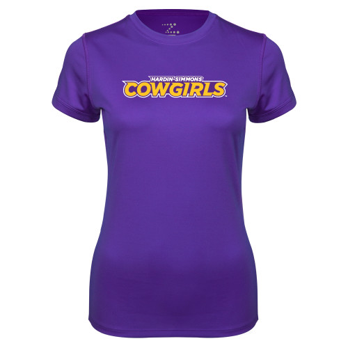  Womens Purple Performance Tee - Hardin-Simmons Cowgirls
