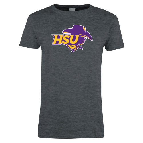  Womens Dark Heather Short Sleeve Tee - HSU Cowgirl