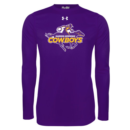  Under Armour Purple Long Sleeve Tech Tee - Primary Logo