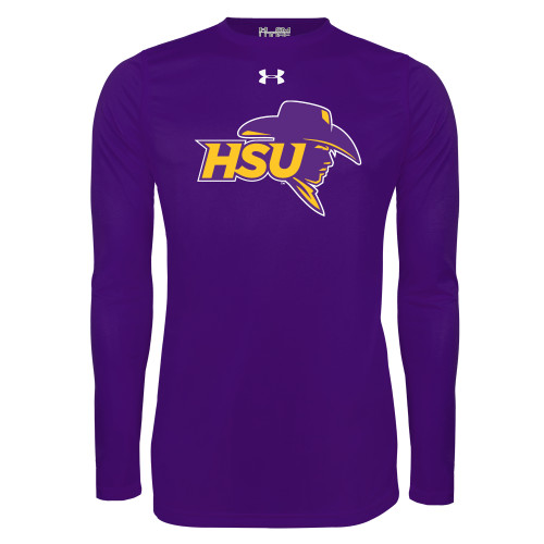  Under Armour Purple Long Sleeve Tech Tee - HSU Cowboy