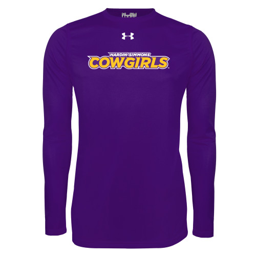  Under Armour Purple Long Sleeve Tech Tee - Hardin-Simmons Cowgirls