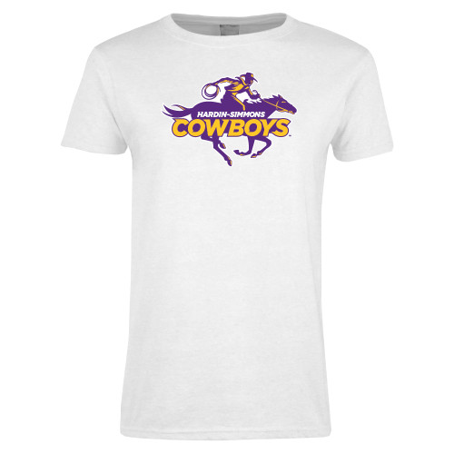  Womens White Short Sleeve Tee - Primary Logo