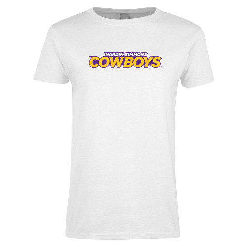  Womens White Short Sleeve Tee - Hardin-Simmons Cowboys