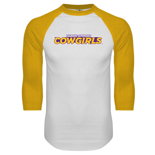 Main Image for  White/Gold Raglan Baseball T Shirt