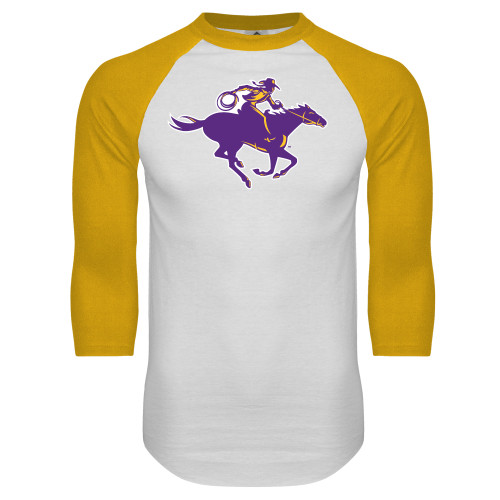 Main Image for  White/Gold Raglan Baseball T Shirt