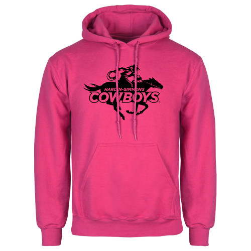 Womens Fuchsia Fleece Hoodie - Primary Logo