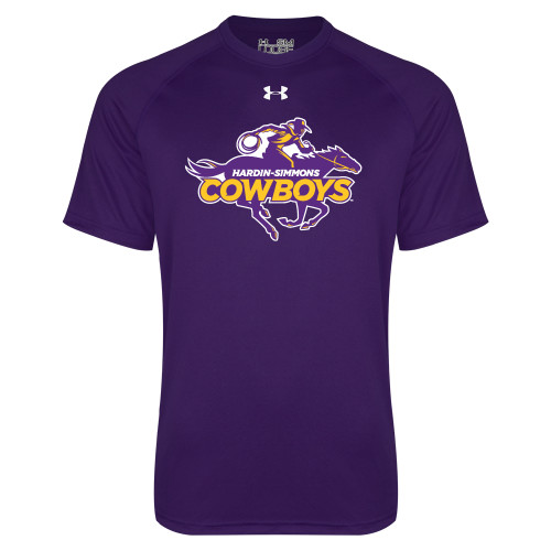 Under Armour Purple Tech Tee - Primary Logo