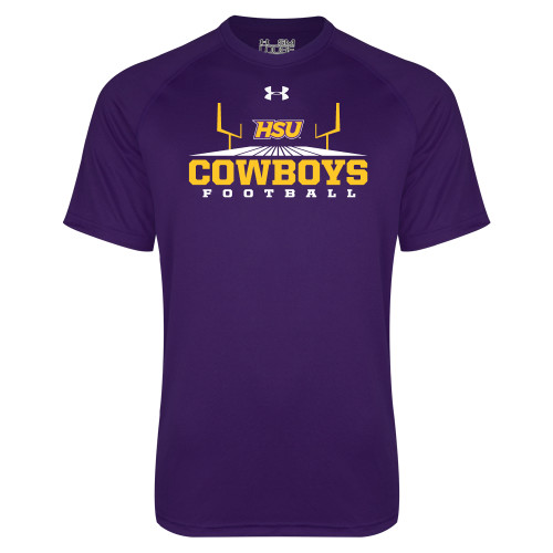  Under Armour Purple Tech Tee - Cowboys Football w/ Field