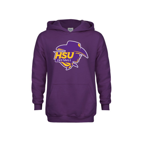  Youth Purple Fleece Hoodie - Softball