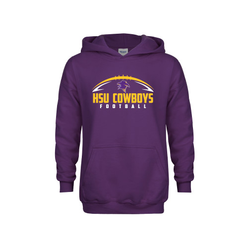  Youth Purple Fleece Hoodie - HSU Cowboys Football w/ Ball