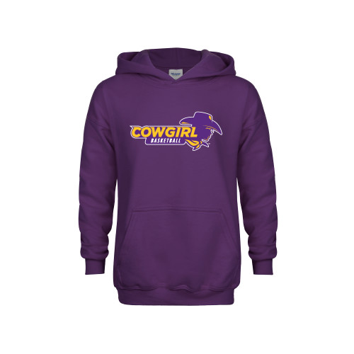  Youth Purple Fleece Hoodie - Cowgirls Basketball