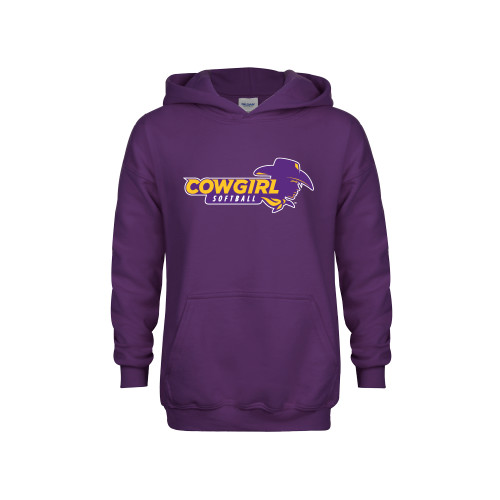  Youth Purple Fleece Hoodie - Cowgirls Softball
