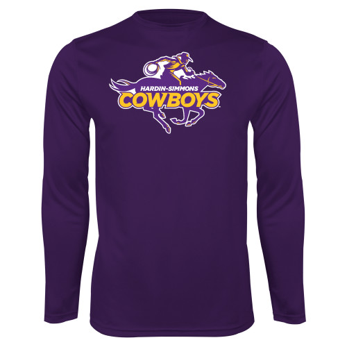  Purple Performance Long Sleeve Shirt - Primary Logo