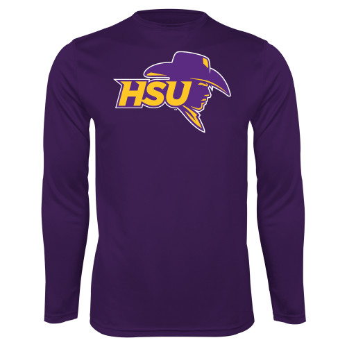  Purple Performance Long Sleeve Shirt - HSU Cowboy