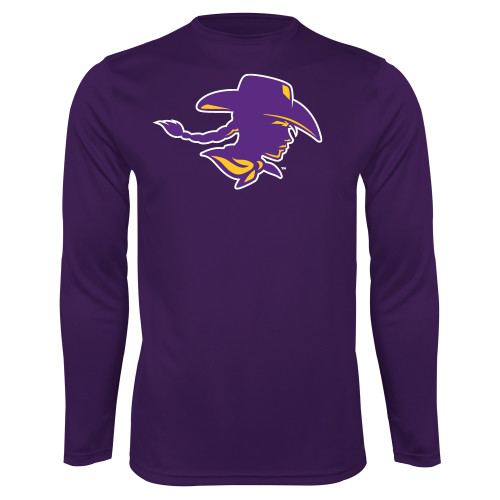  Purple Performance Long Sleeve Shirt - Cowgirl Head