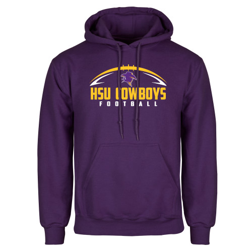 Purple Fleece Hoodie - HSU Cowboys Football w/ Ball