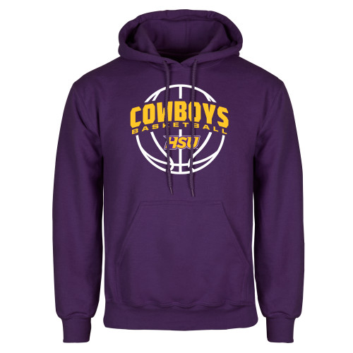  Purple Fleece Hoodie - HSU Cowboys Basketball w/ Ball