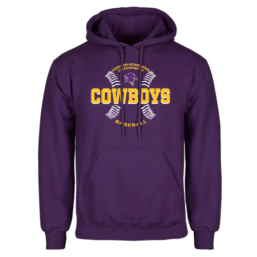  Purple Fleece Hoodie - HSU Cowboys Baseball w/ Seams