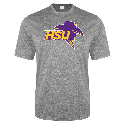  Grey Heather Performance Contender Tee - HSU Cowboy