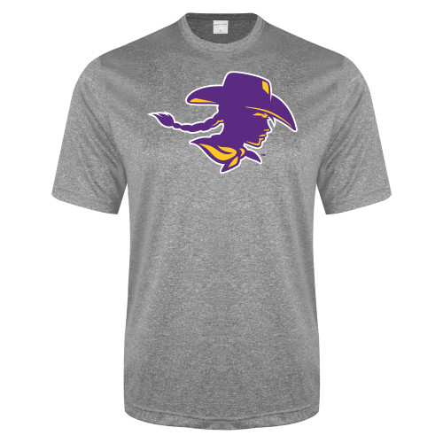  Grey Heather Performance Contender Tee - Cowgirl Head