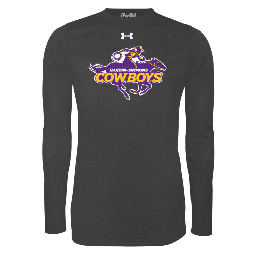  Under Armour Carbon Heather Long Sleeve Tech Tee - Primary Logo