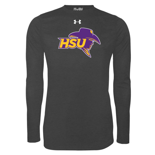  Under Armour Carbon Heather Long Sleeve Tech Tee - HSU Cowboy