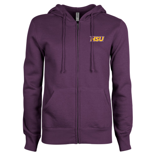  ENZA Womens Purple Fleece Full Zip Hoodie - HSU