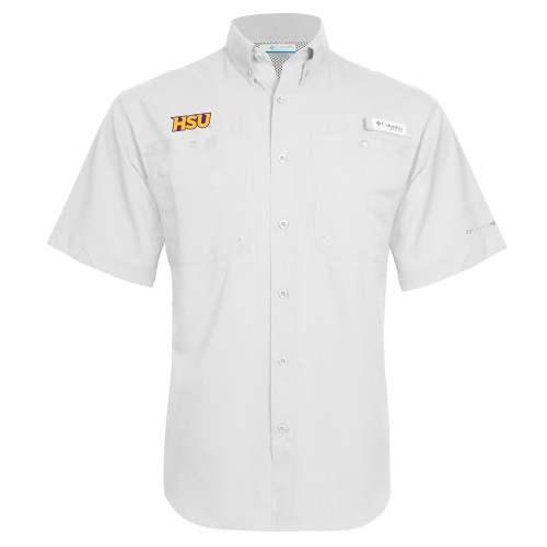  Columbia White Tamiami Performance Short Sleeve Shirt - HSU