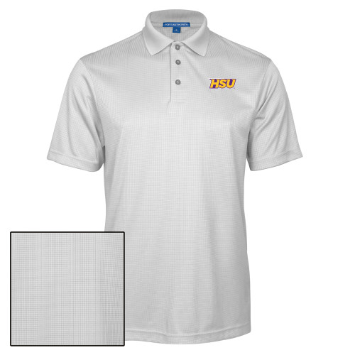  White Performance Fine Jacquard Polo - HSU