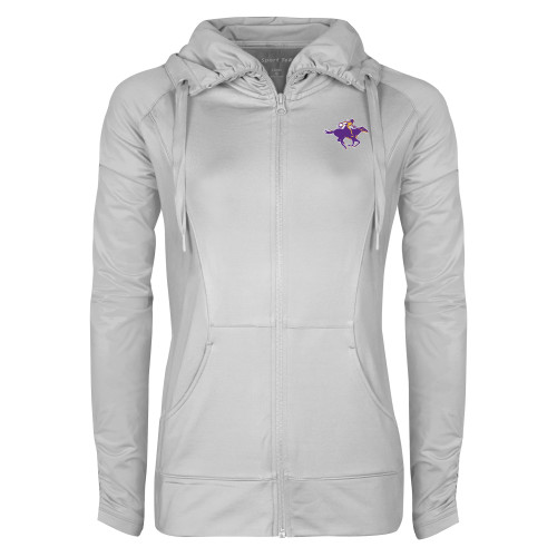  Womens White Sport Wick Stretch Full Zip Jacket - Cowgirl Riding
