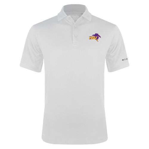  Columbia White Omni Wick Drive Polo - HSU Cowboy