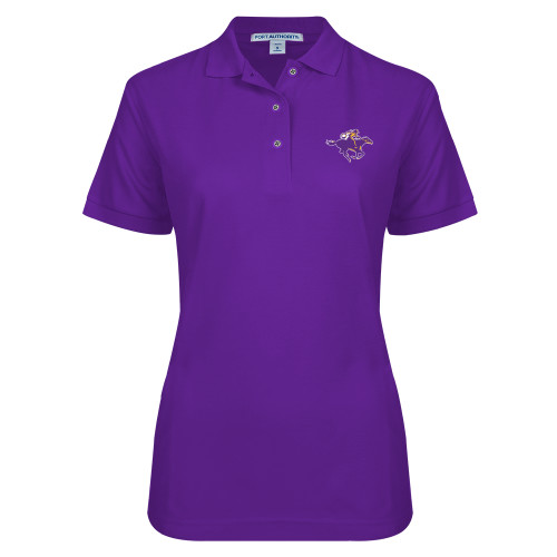  Womens Silk Touch Purple Pique Polo - Cowgirl Riding