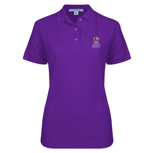  Womens Silk Touch Purple Pique Polo - HSU Vertical