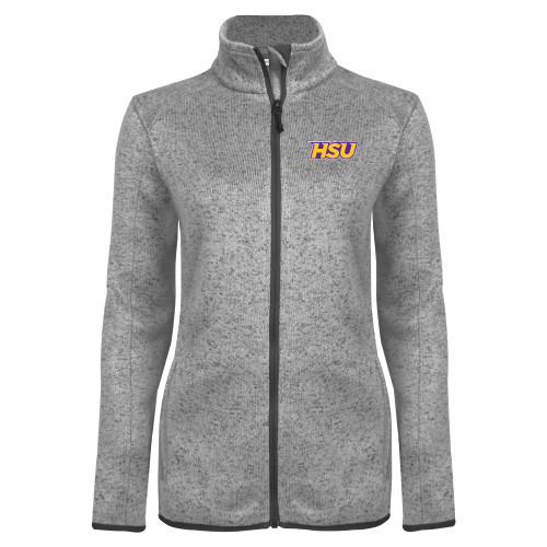  Womens Grey Heather Fleece Jacket - HSU