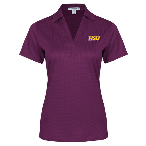  Womens Purple Performance Fine Jacquard Polo - HSU