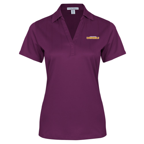  Womens Purple Performance Fine Jacquard Polo - Hardin-Simmons Cowgirls