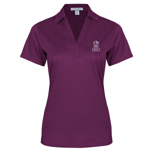  Womens Purple Performance Fine Jacquard Polo - HSU Vertical