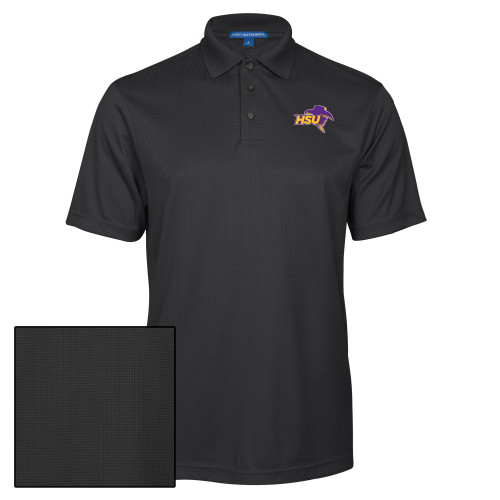  Charcoal Performance Fine Jacquard Polo - HSU Cowboy