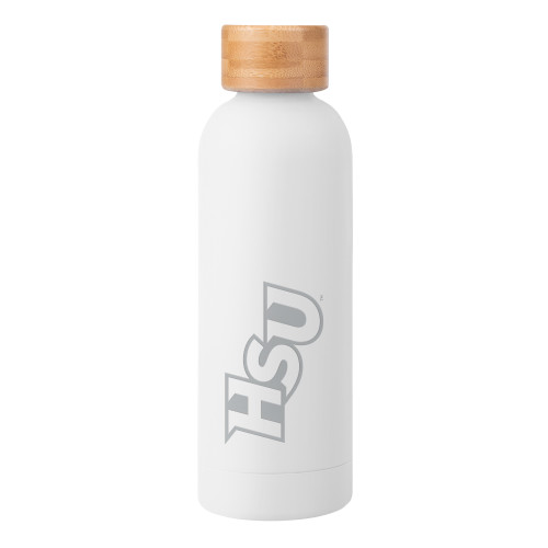  Blair White Stainless Steel Bottle w/ Bamboo Lid 17 oz - HSU Diagonal Engraved