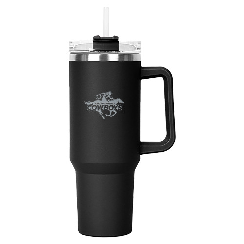  Hippo Black Mug & Straw Lid with Twist Closure 40 oz - Primary Logo Engraved