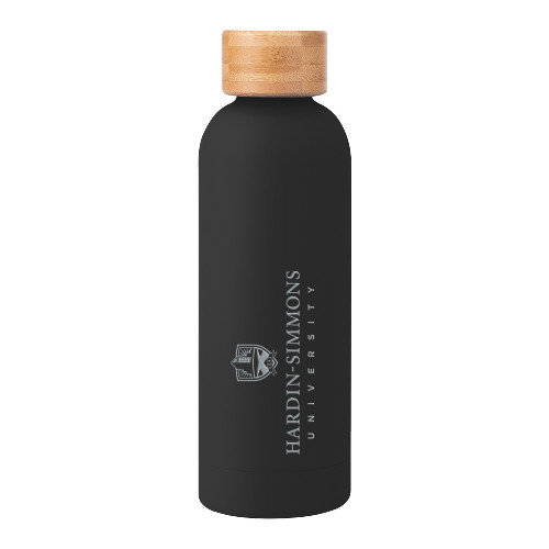  Blair Black Stainless Steel Bottle w/ Bamboo Lid 17 oz - Hardin Simmons University Vertical Engraved