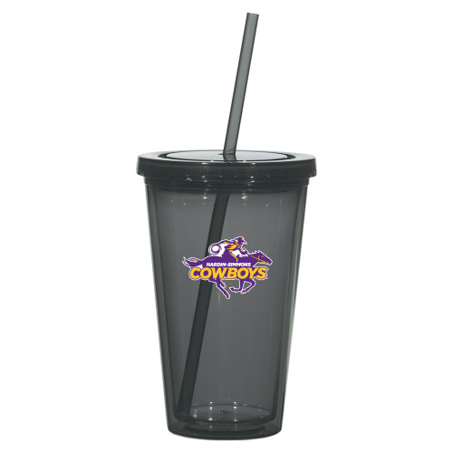  Madison Double Wall Charcoal Tumbler w/Straw 16oz - Primary Logo